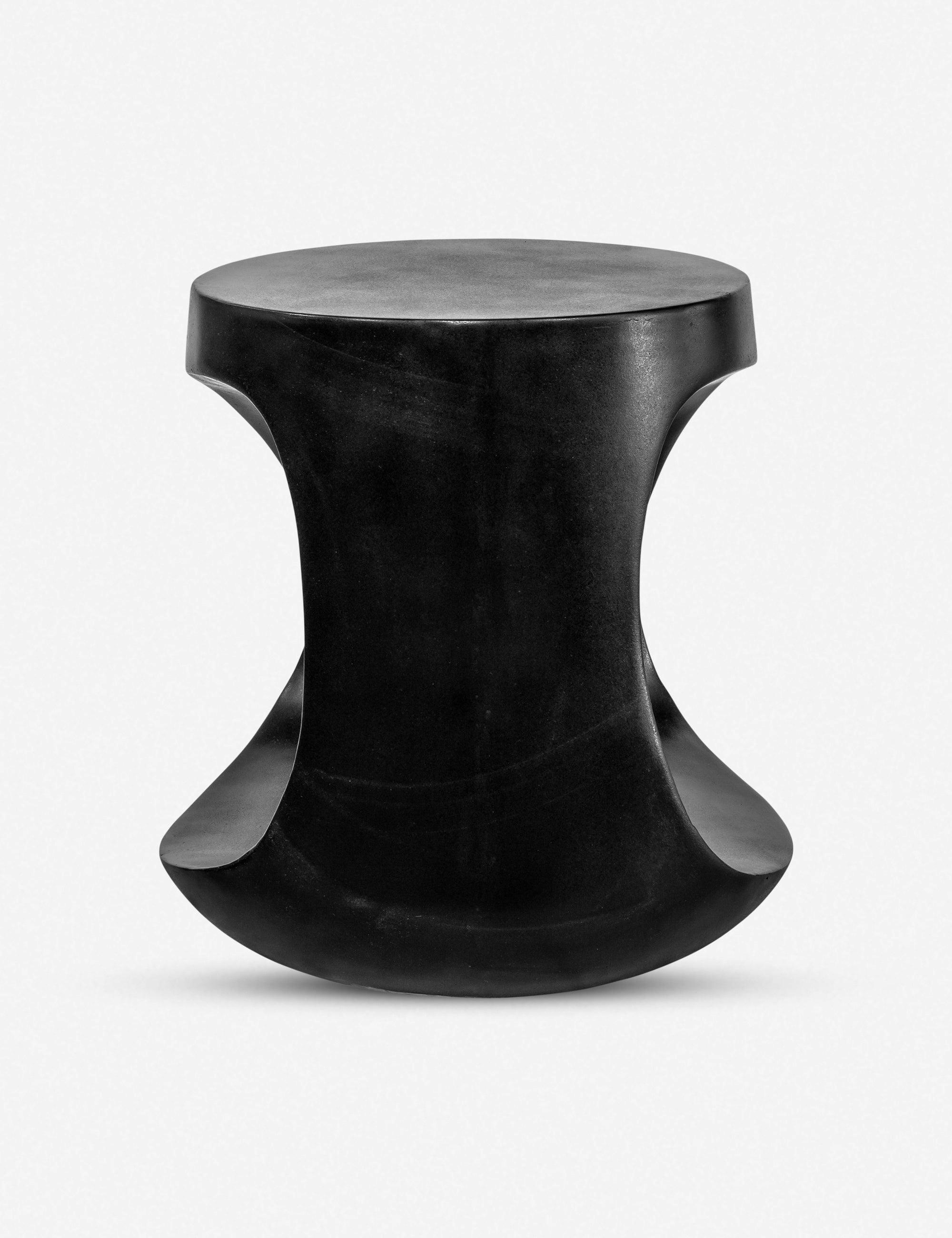 Aiko Black Concrete Round Outdoor Side Table