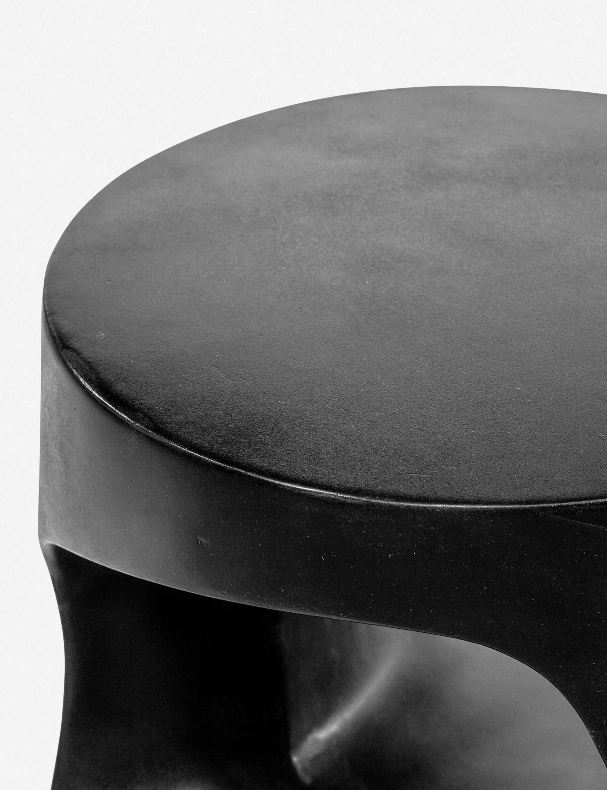 Aiko Black Concrete Round Outdoor Side Table