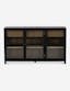 Carly 59.25" Black Oak Wood Curio Sideboard