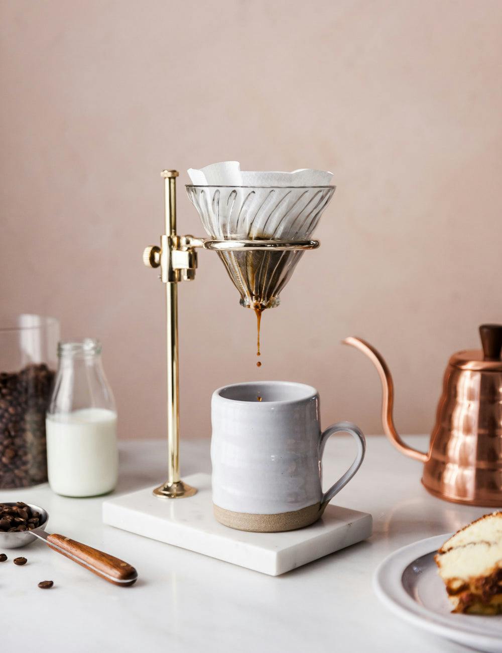 Brass & Marble Pour Over Stand
