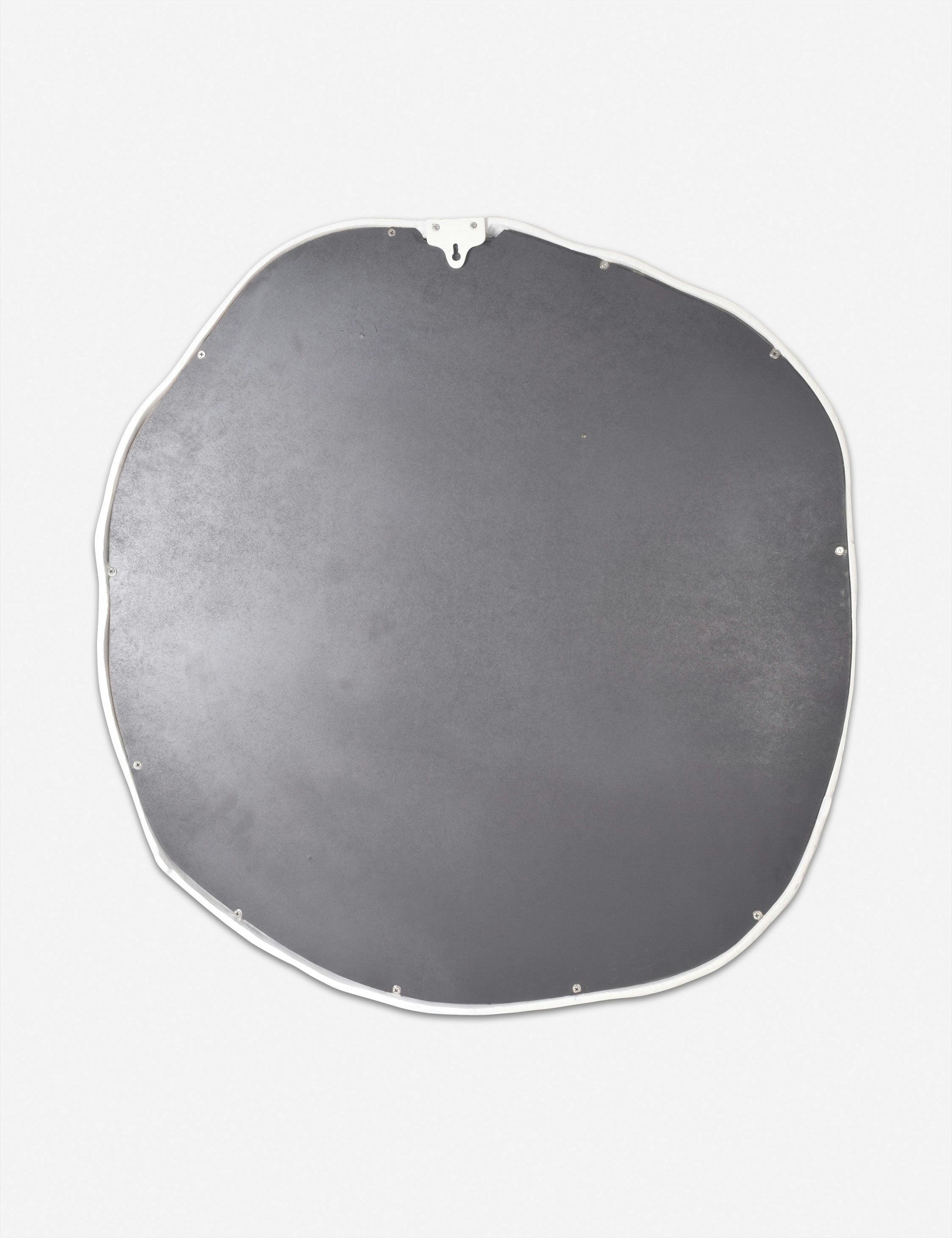 Rogelio Small White Round Wall Mirror