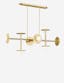 Elegant Burnished Brass 8-Light Linear Chandelier with Milk White Globes