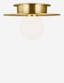 Elegance Globe LED Flush Mount in Burnished Brass and Milk White