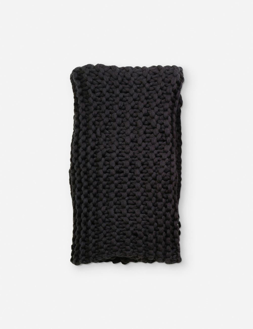 Finn Midnight 60'' x 50'' Organic Hand-Knit Reversible Throw