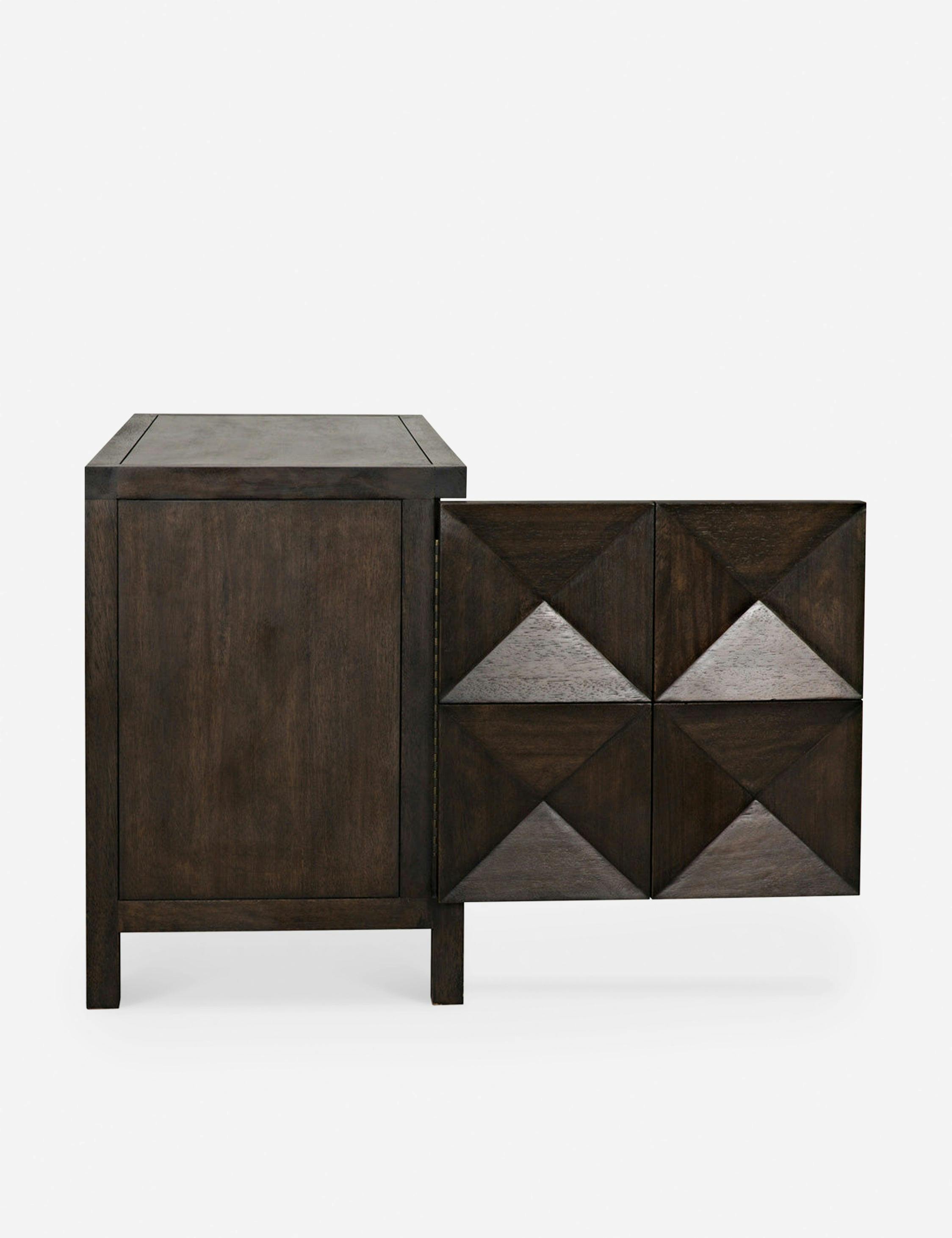 Aaran 52'' Ebony Walnut Concave Diamond Sideboard Cabinet
