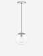 Transitional Polished Nickel Globe Pendant Light with Clear Glass Shade