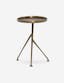 Araceli Raw Brass Round Stone and Metal Side Table