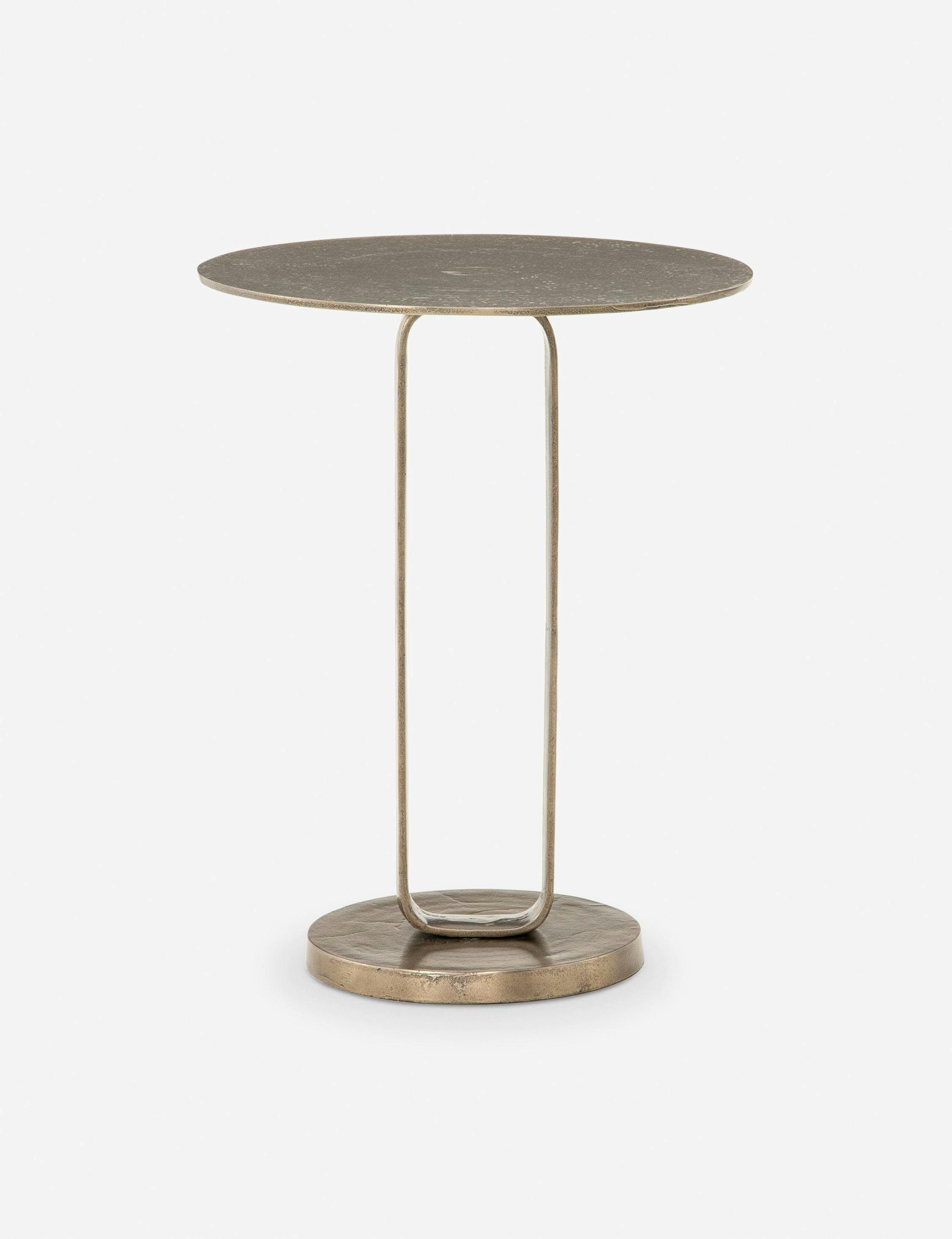 Alethea Modern Gold Round Side Table - Indoor/Outdoor