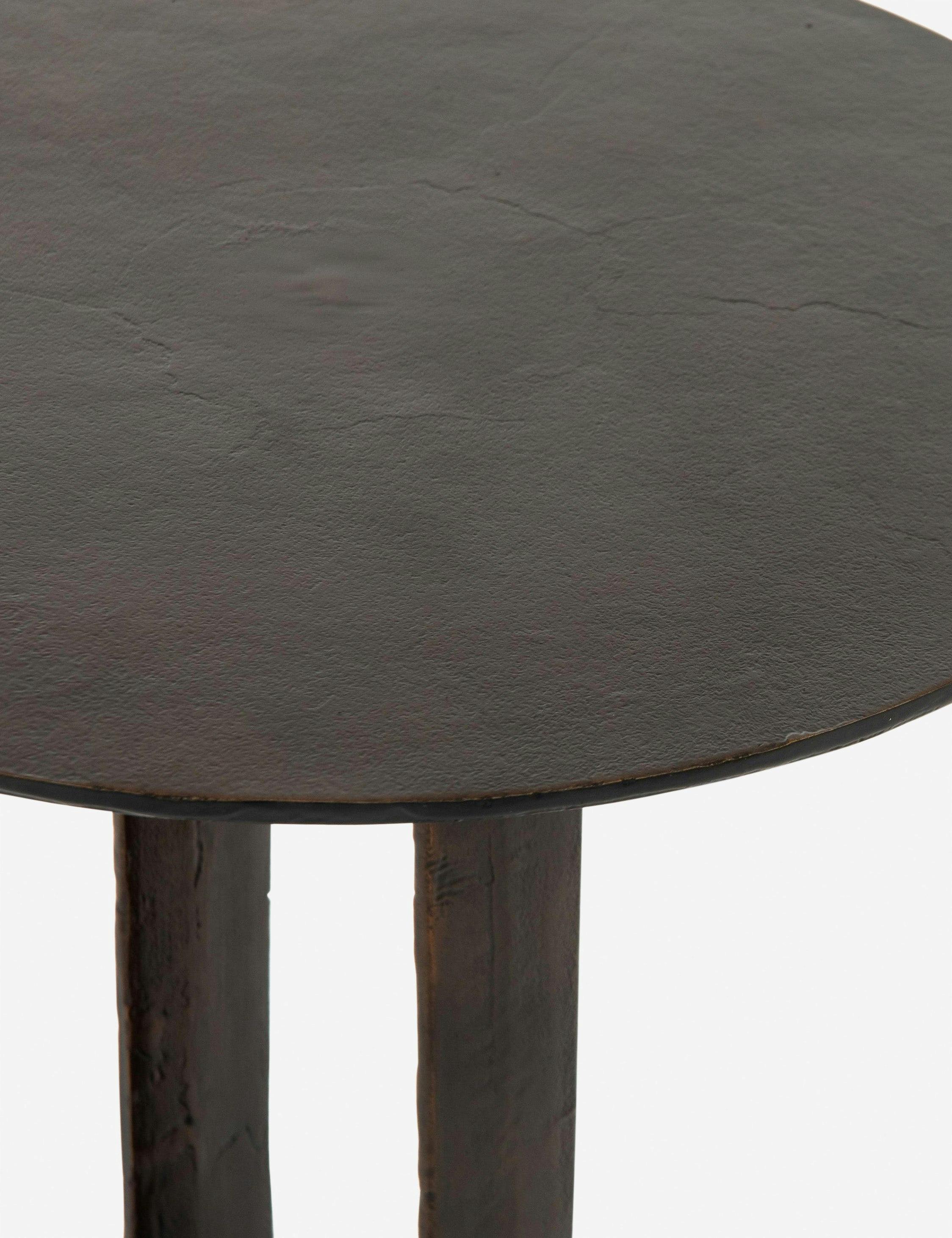 Alethea Antique Rust Aluminum Round Side Table