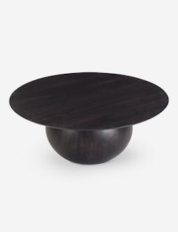 Ordin Mid Century Modern Black Acacia Wood Round Coffee Table - Small