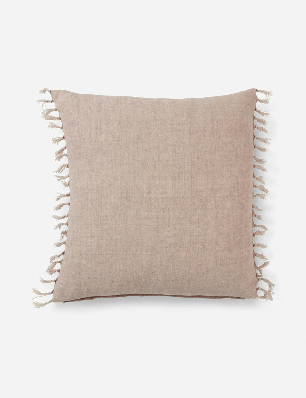 Blush Linen Tasseled 20" Square Throw Pillow