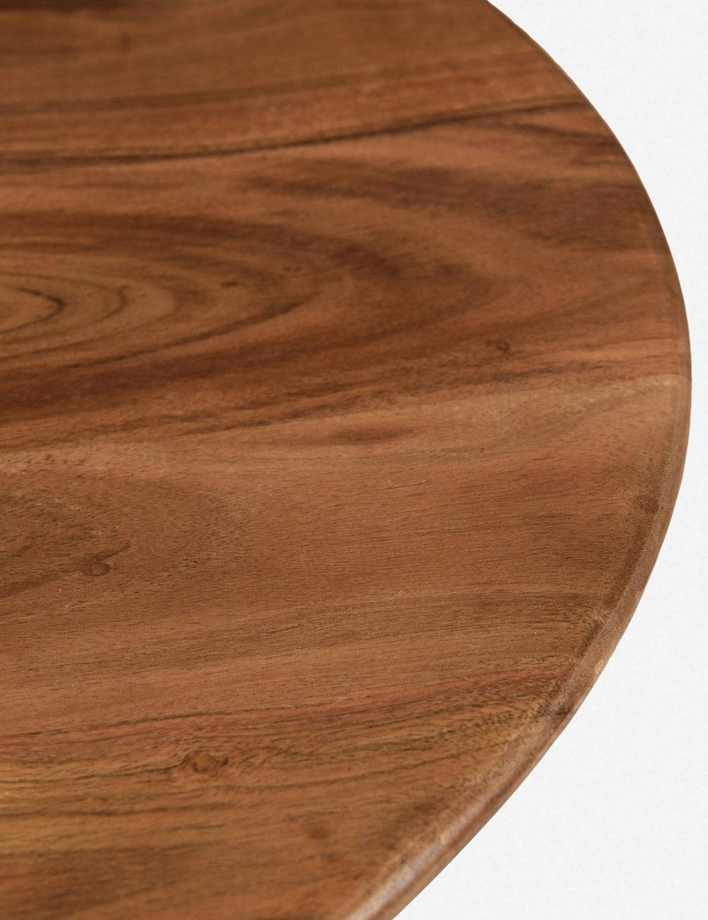 Dalton 55 lb Capacity Round Walnut Acacia Wood Coffee Table