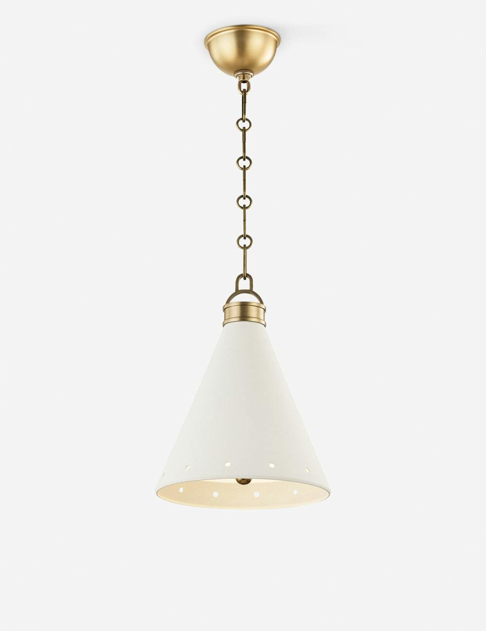 Buxton Small White and Brass 1-Light Pendant