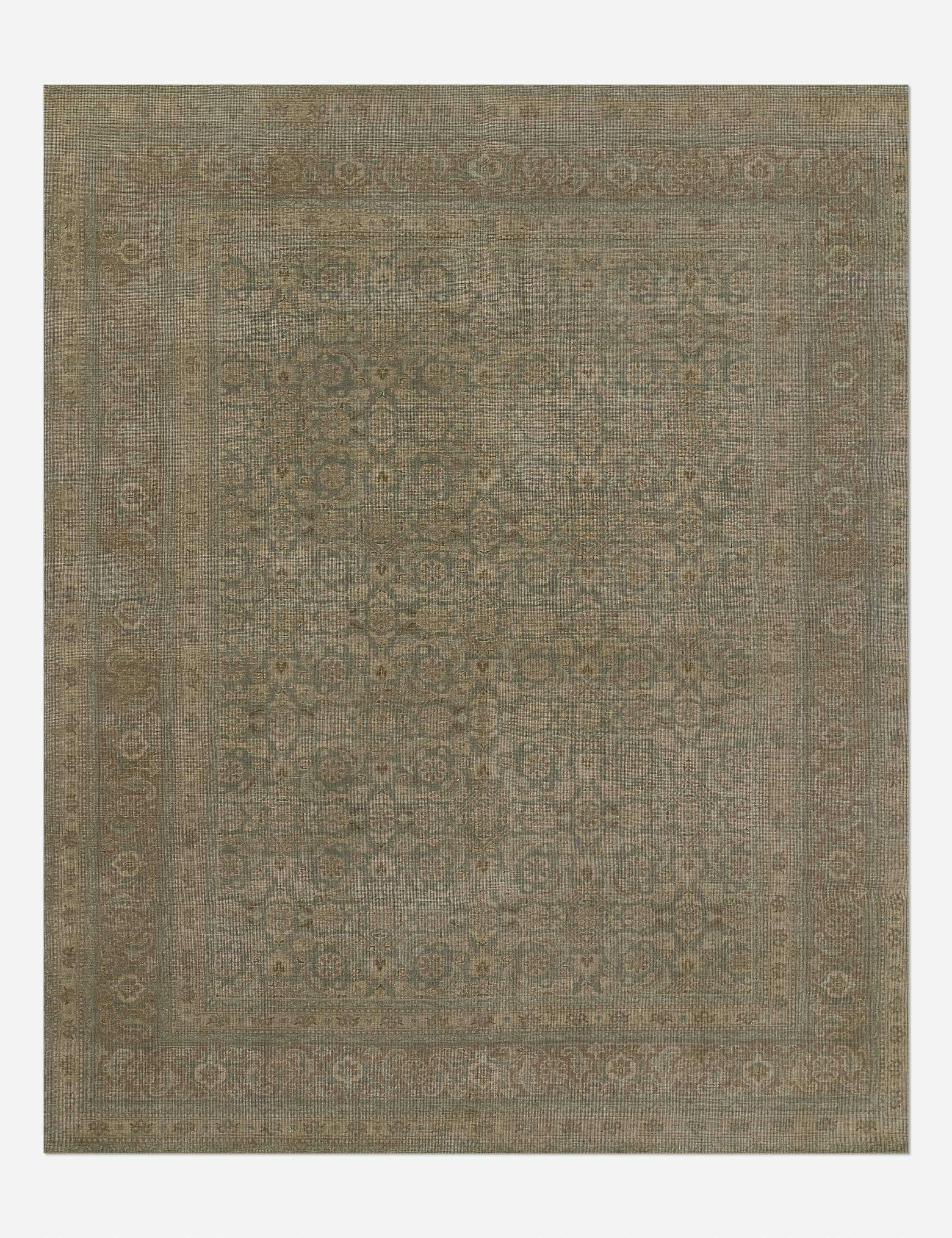 Menorca Vintage Charm Hand-Knotted Wool Rug - Blue, 10' x 14'