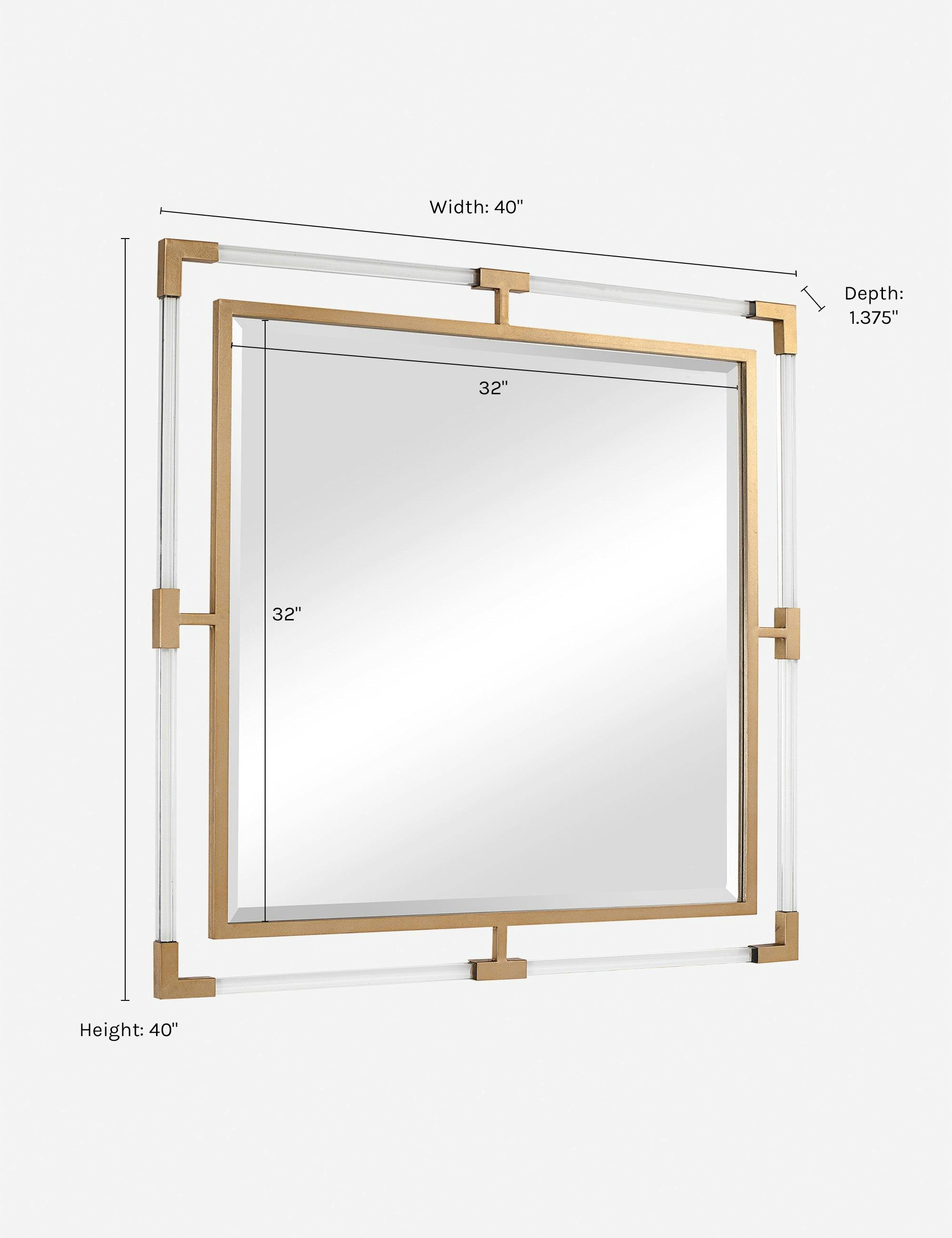 Hyperion Square Mirror - Gold