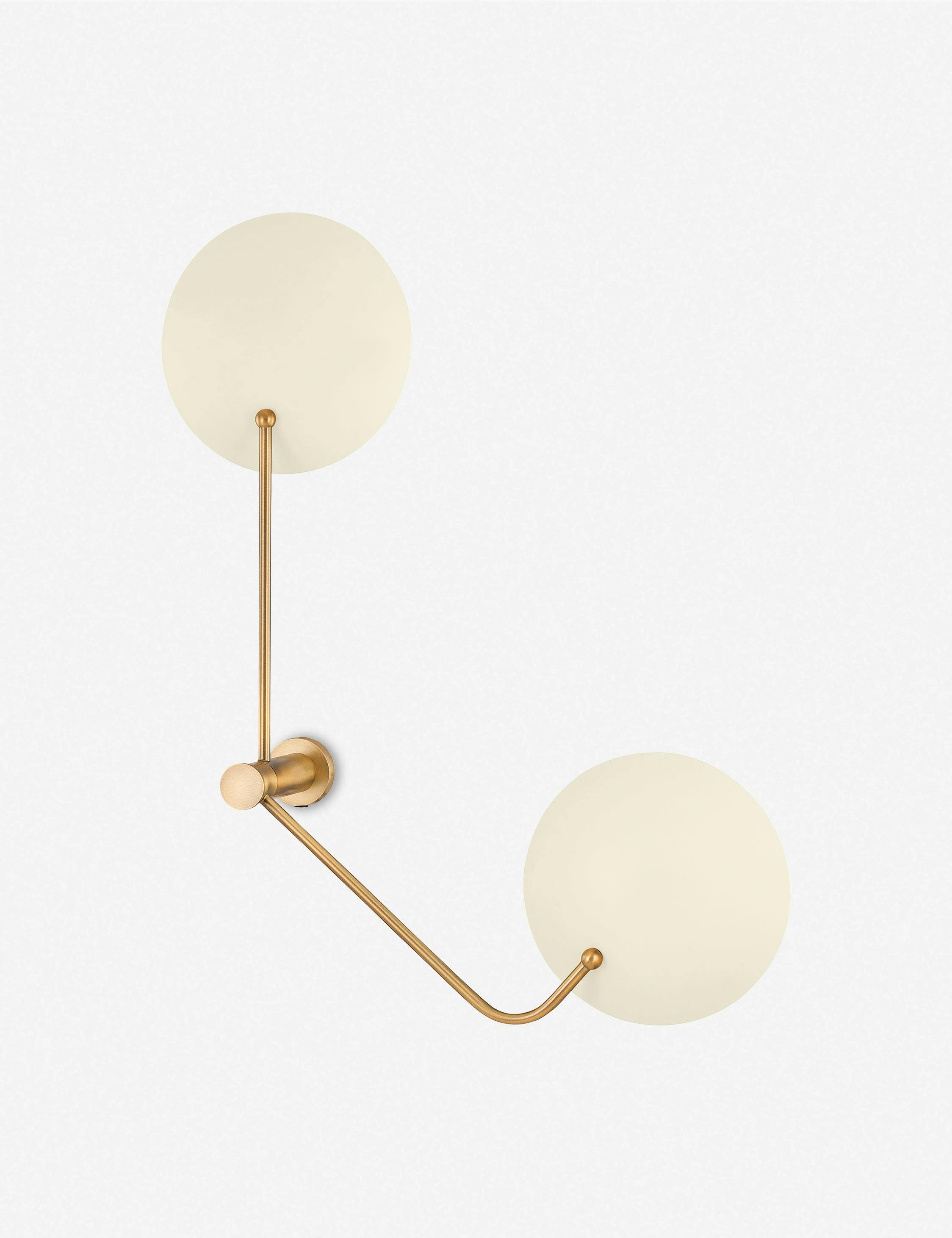 Sereno Patina Brass 2-Light Dimmable Sconce with Soft Sand Shade