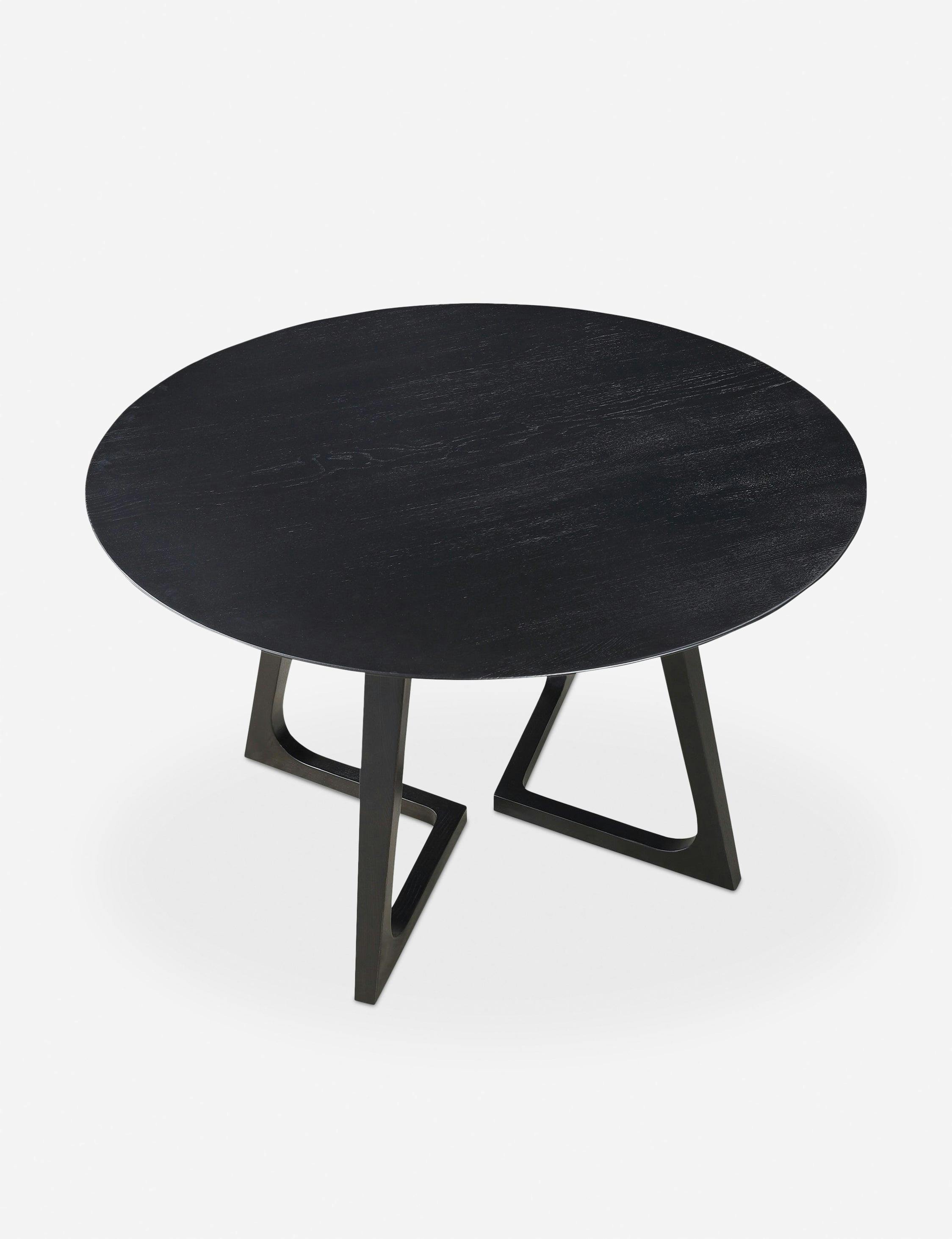 Contemporary Mid-Century 47.5" Black Ash Round Dining Table