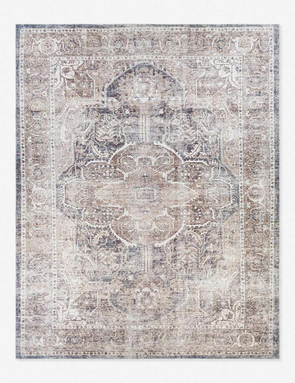 Caspian Boho Vintage-Inspired Gray Chenille 9' x 12' Area Rug