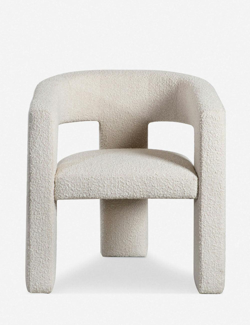 Elo Modern White Barrel Accent Chair with Sculptural Frame