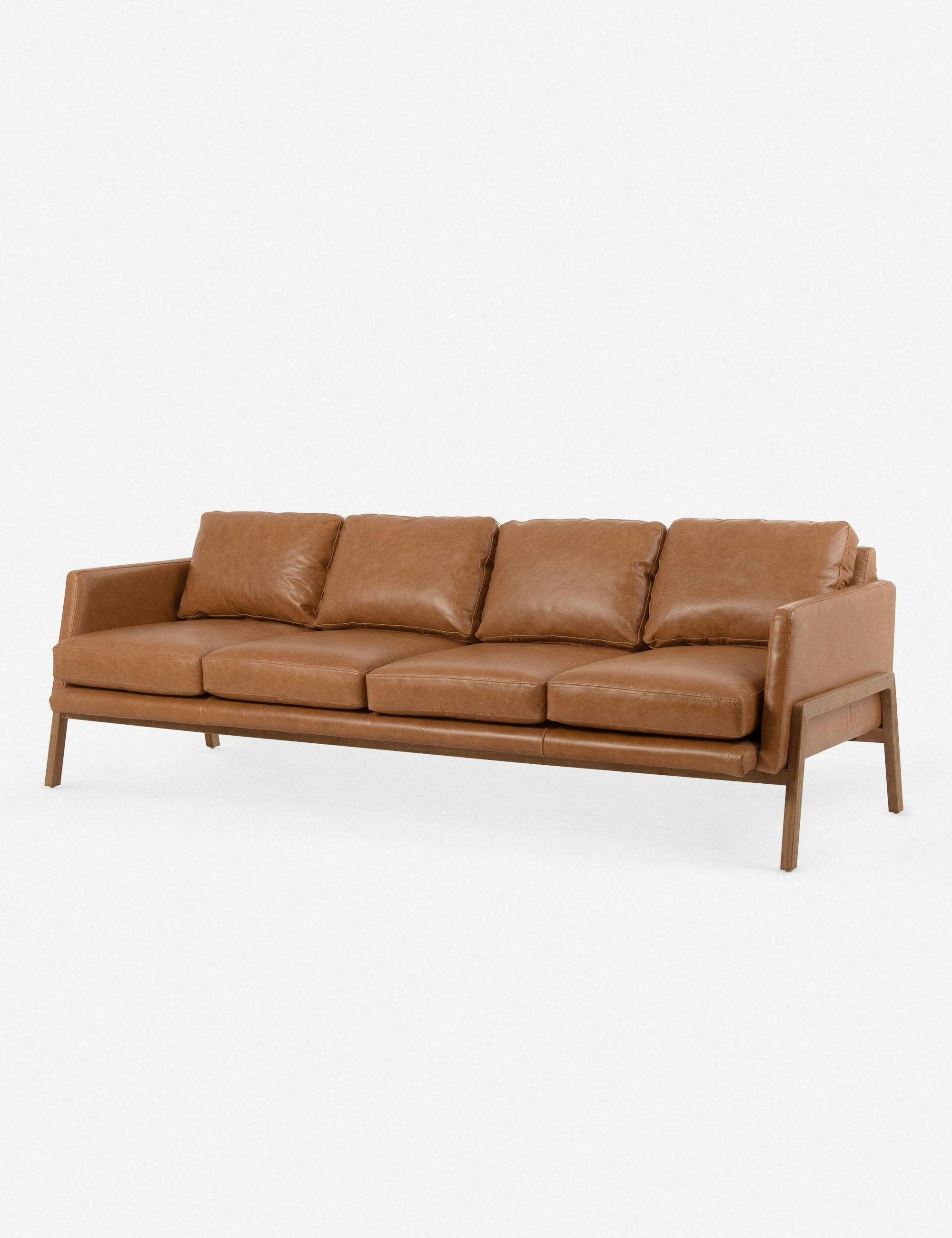 Afton Tan Leather Sofa