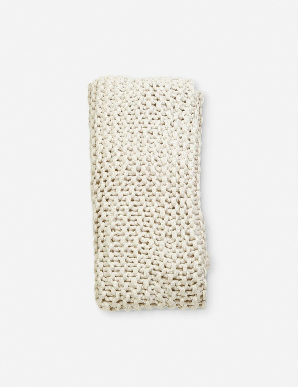 Finn Extra Chunky Knit Organic Cotton Throw - Antique White