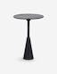 Hiro Black Metal Round Pedestal Side Table 17"