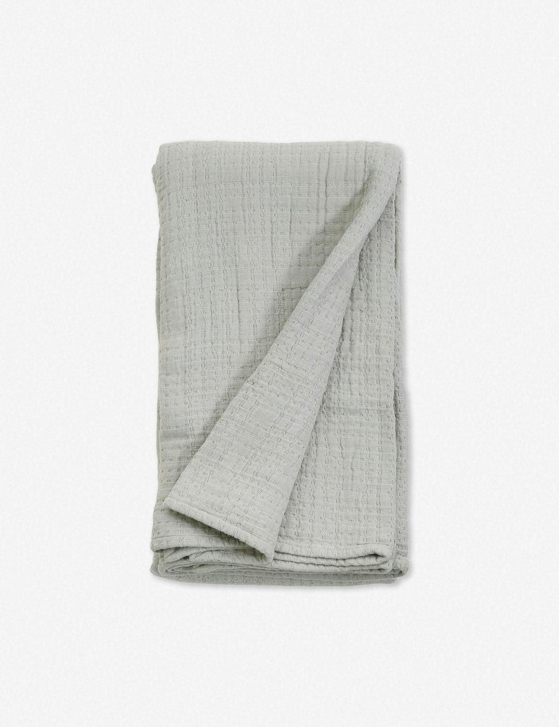 Arrowhead Textured Cotton Blanket by Pom Pom at Home - Mist / Twin