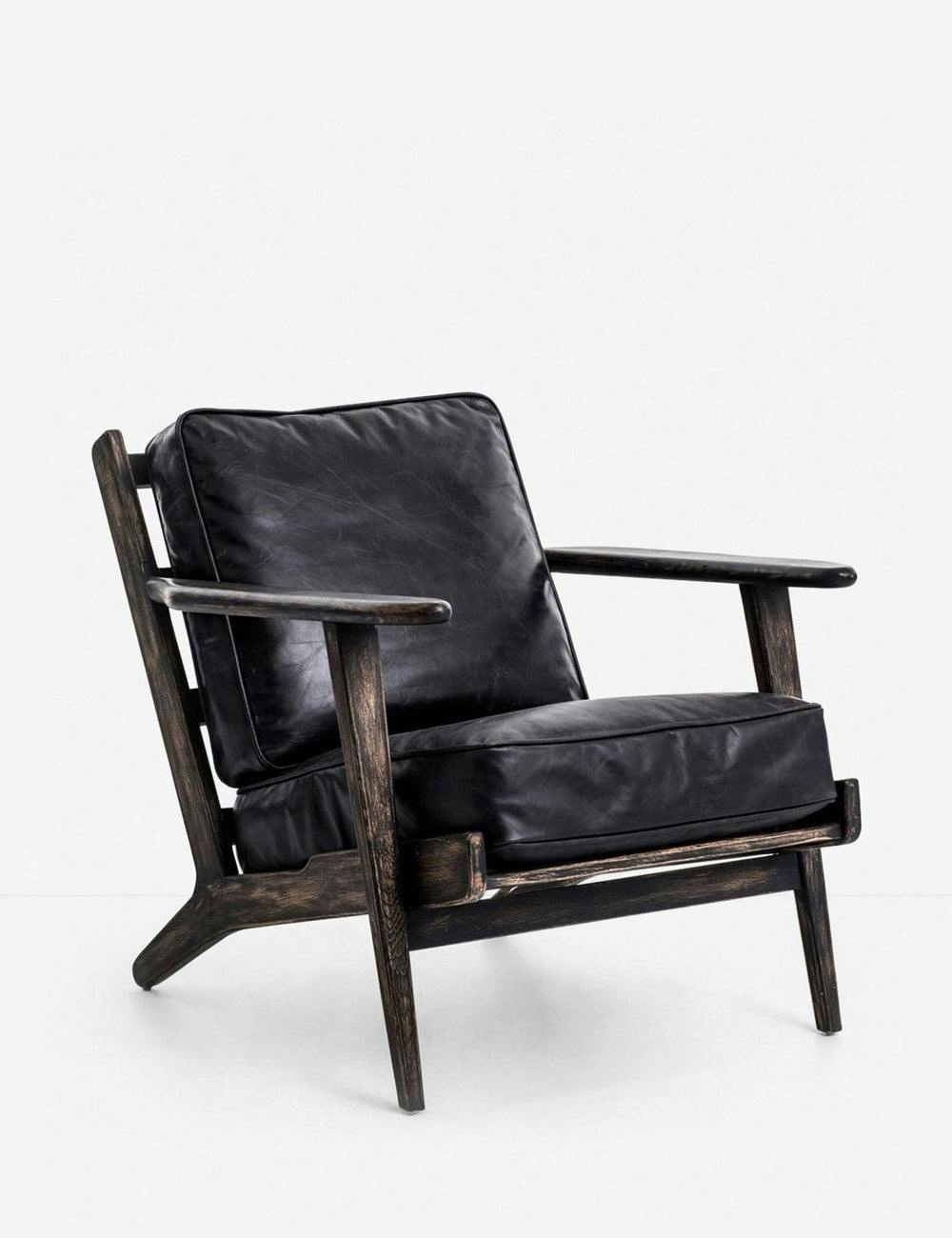 Austin Black Leather Accent Chair