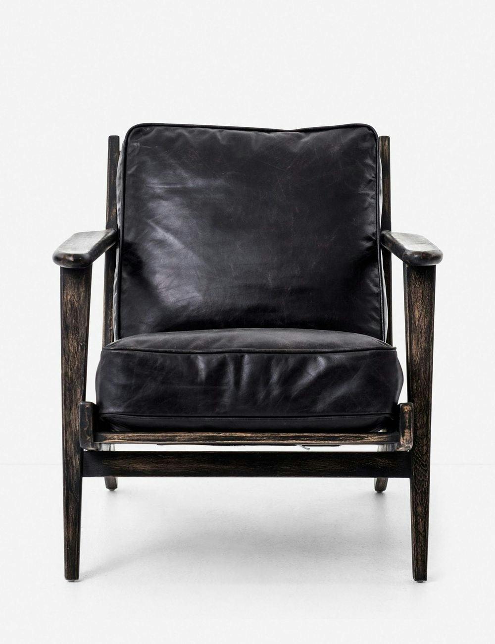 Austin Black Leather Accent Chair