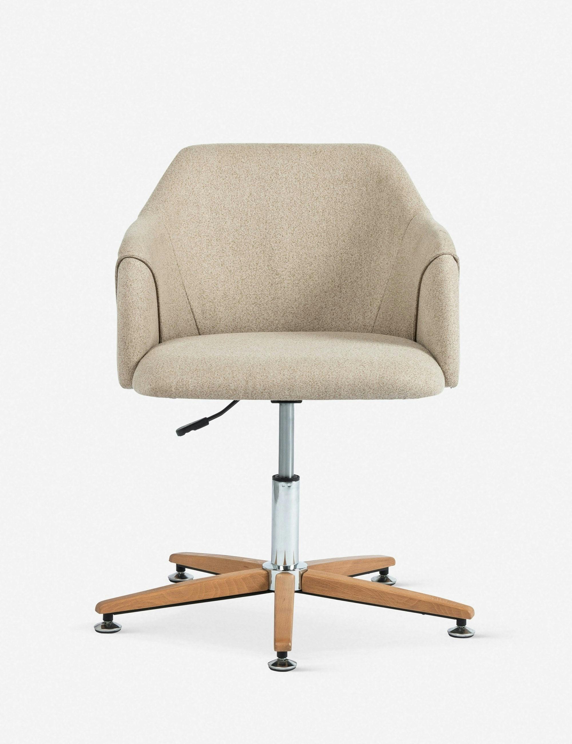 Satine Fedora Oatmeal Upholstered Swivel Desk Chair