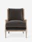 Elegant Dark Dove Velvet Accent Chair with Natural Gray Birch Frame