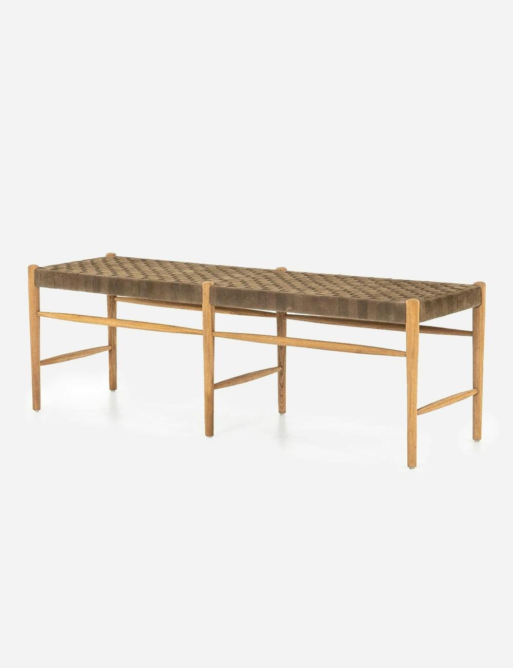 Tess Woven Leather Bench