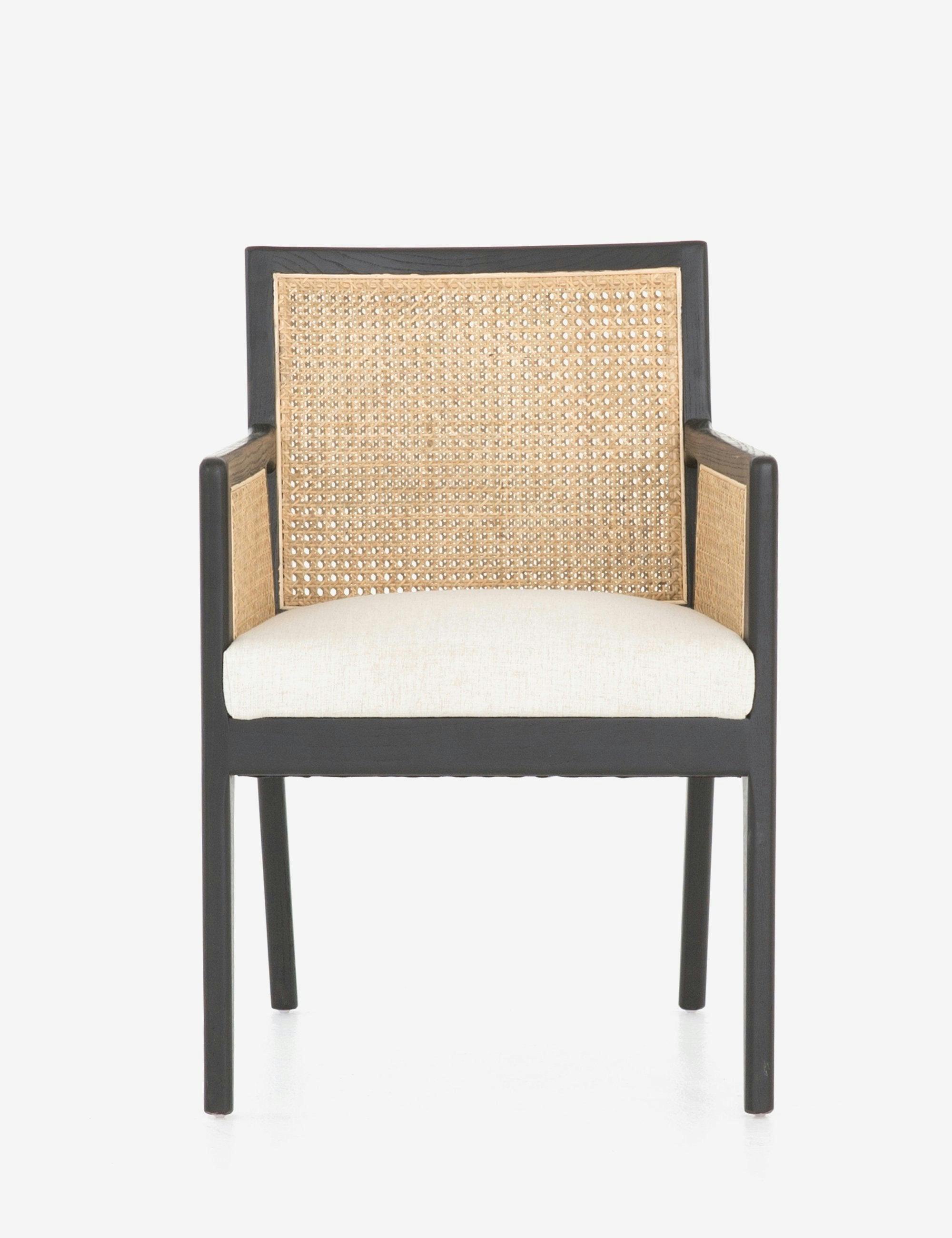Jeni Black Upholstered Dining Arm Chair
