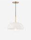 Avery Domed Large Pendant in Aged Brass and Cream Finish