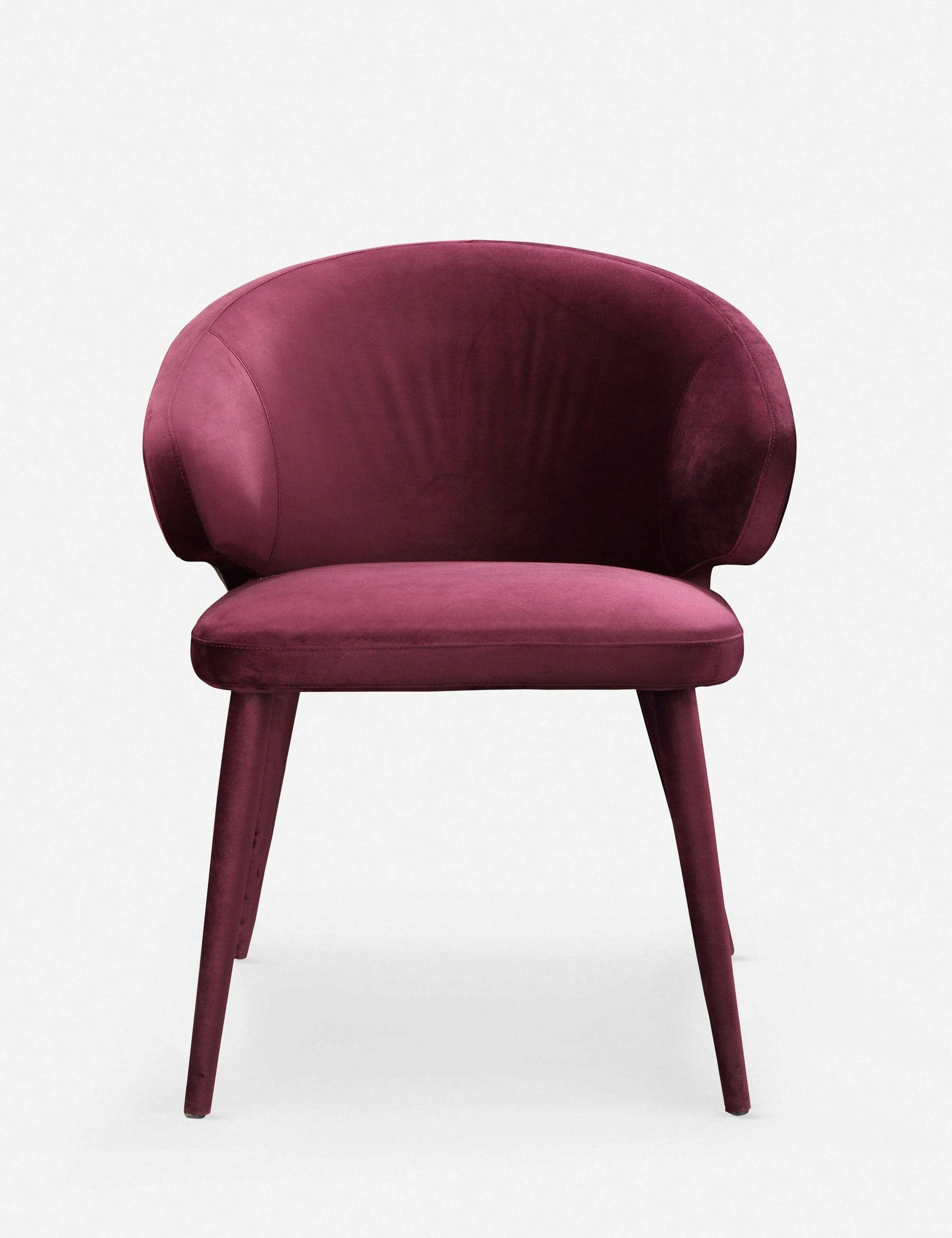Elegant Purple Velvet Upholstered Side Chair with Metal Frame