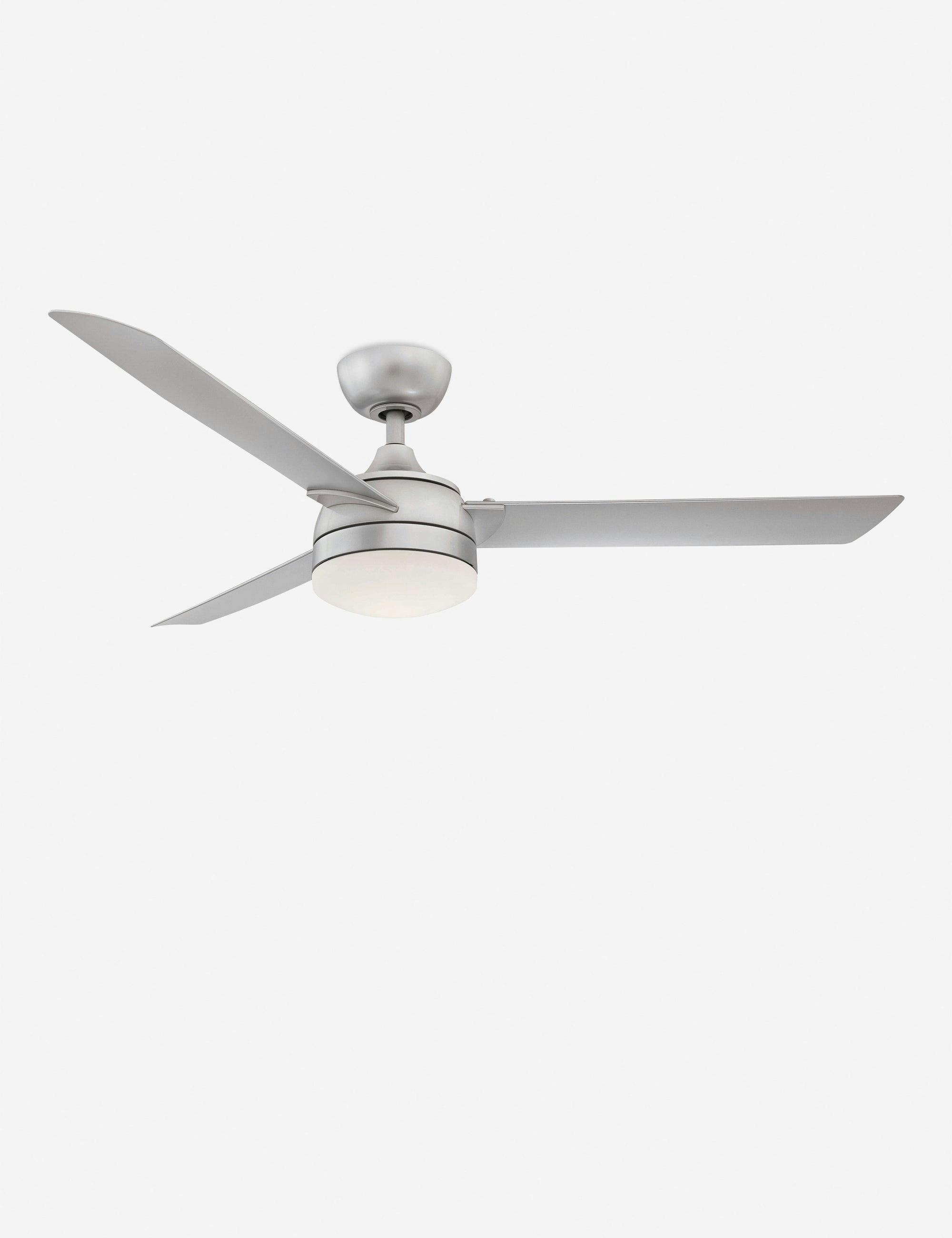 Sleek Silver 56" Smart Ceiling Fan with Opal Frosted LED Light