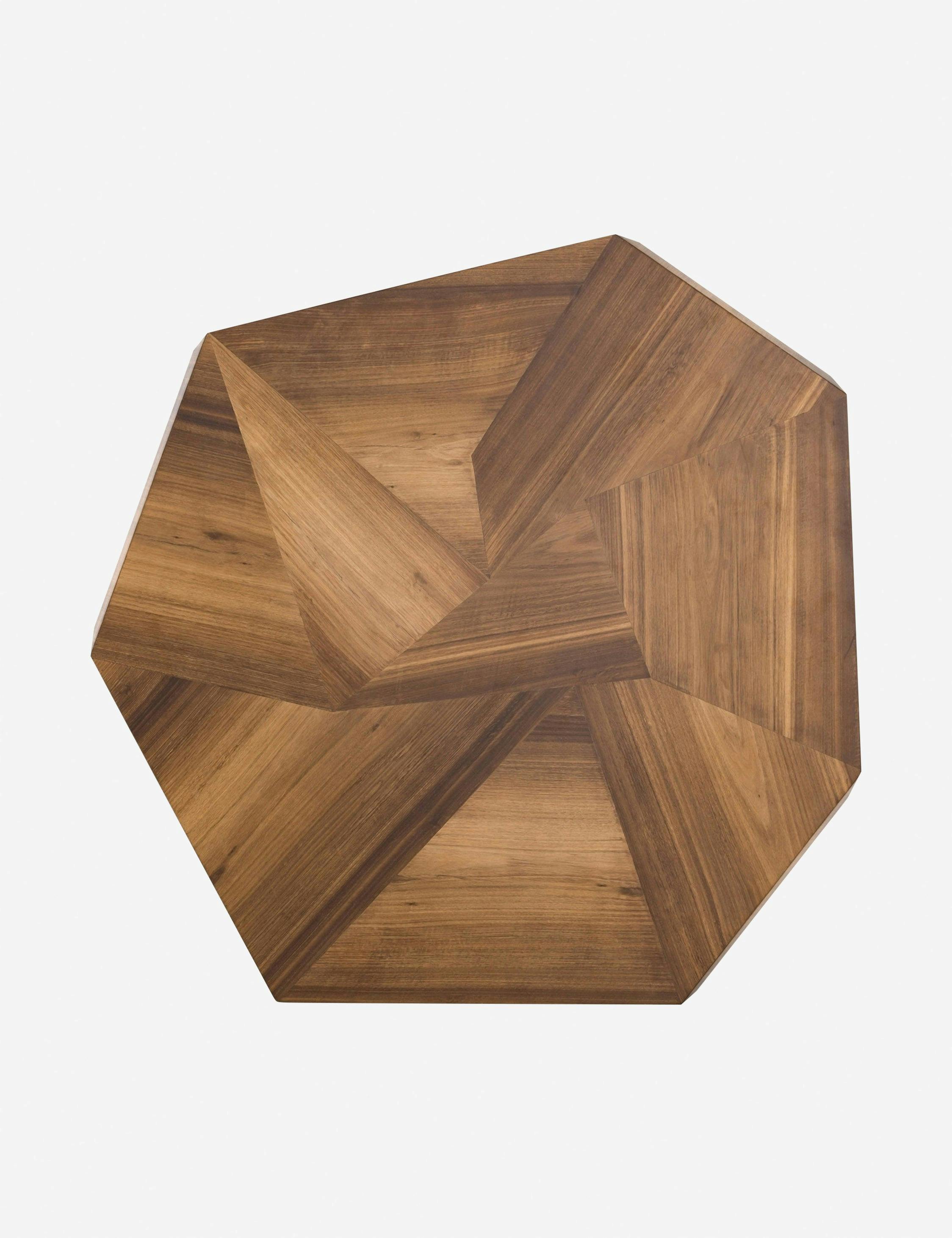 Casual Reclaimed Wood Hexagonal Dining Table in Rich Brown