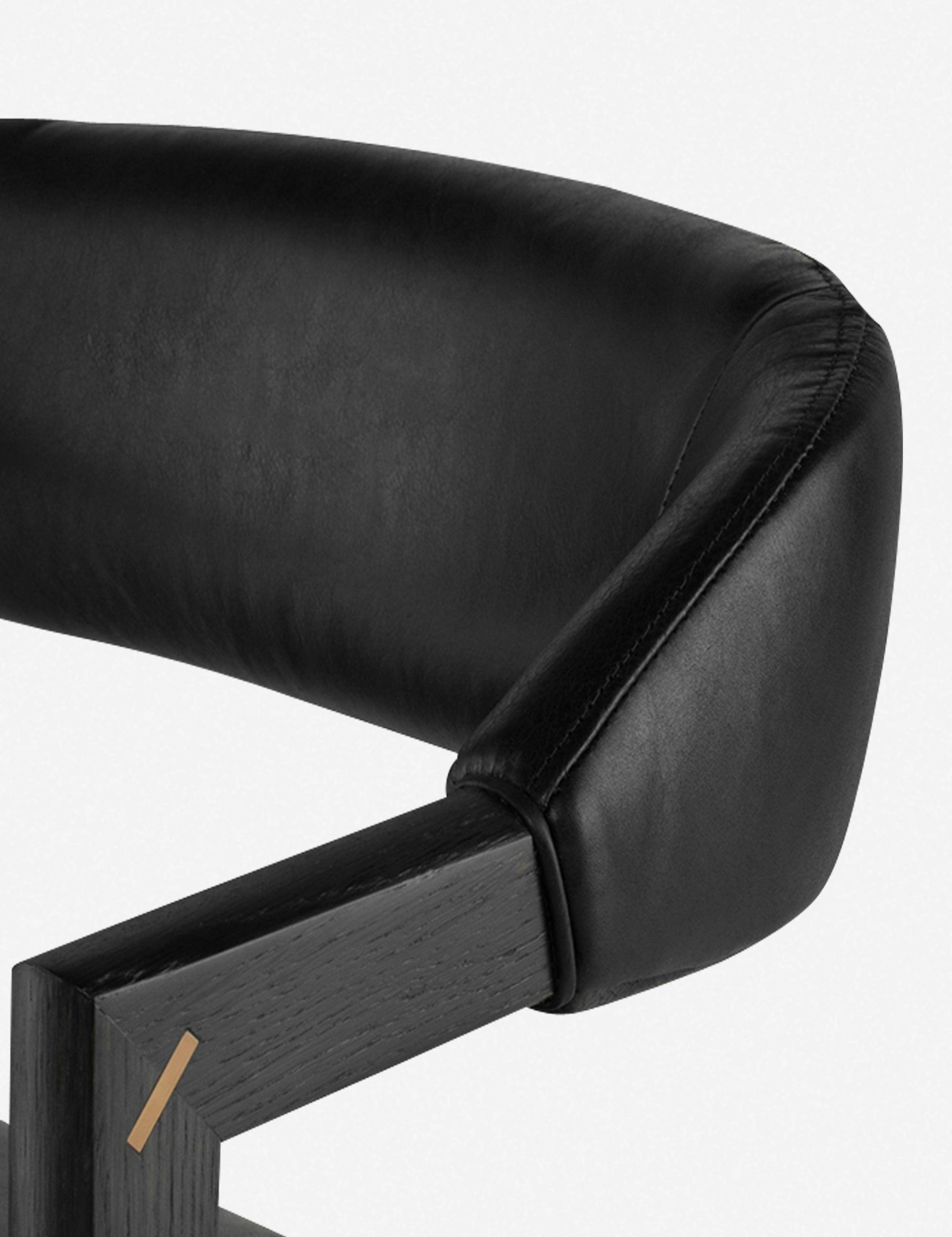 Sandia Leather Counter Stool - Black