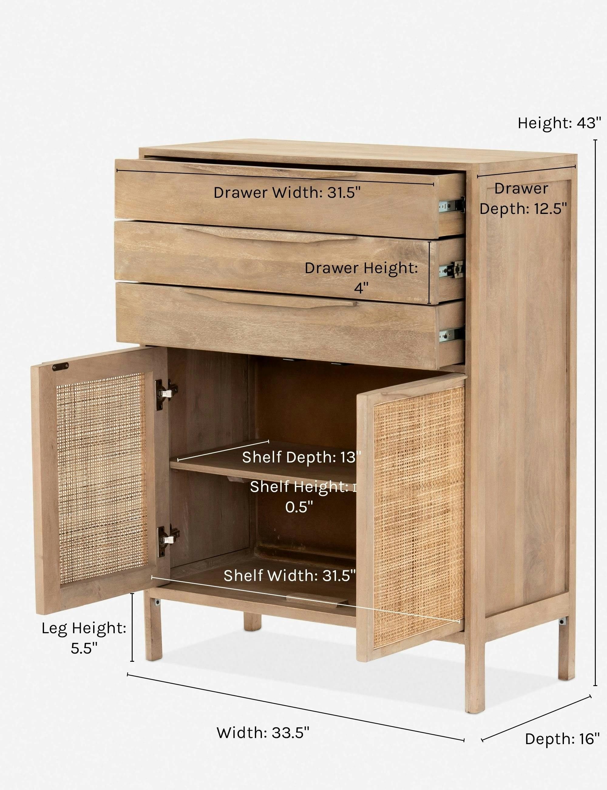 Hannah 3-Drawer Natural Dresser
