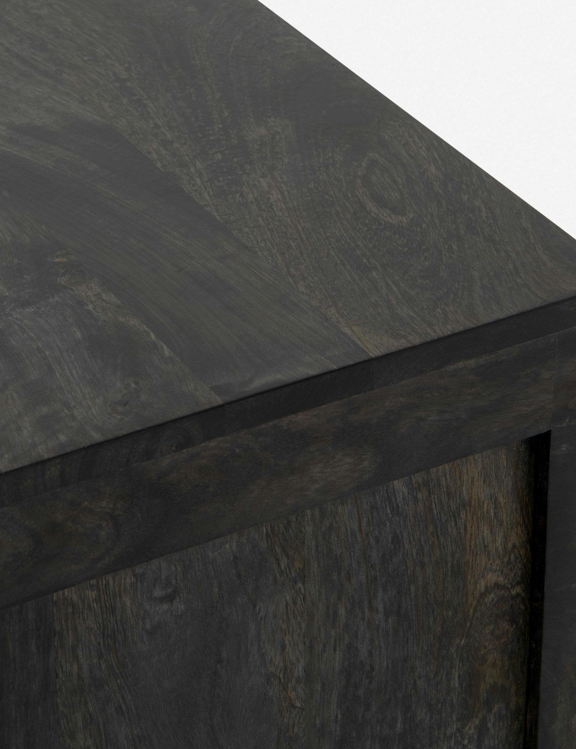 Rhian Coastal Natural Woven Cane Black Mango Wood Removable Shelf Right Facing Nightstand