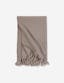 Jasper Taupe Oversized Striped Cotton Throw with Fringe Accent