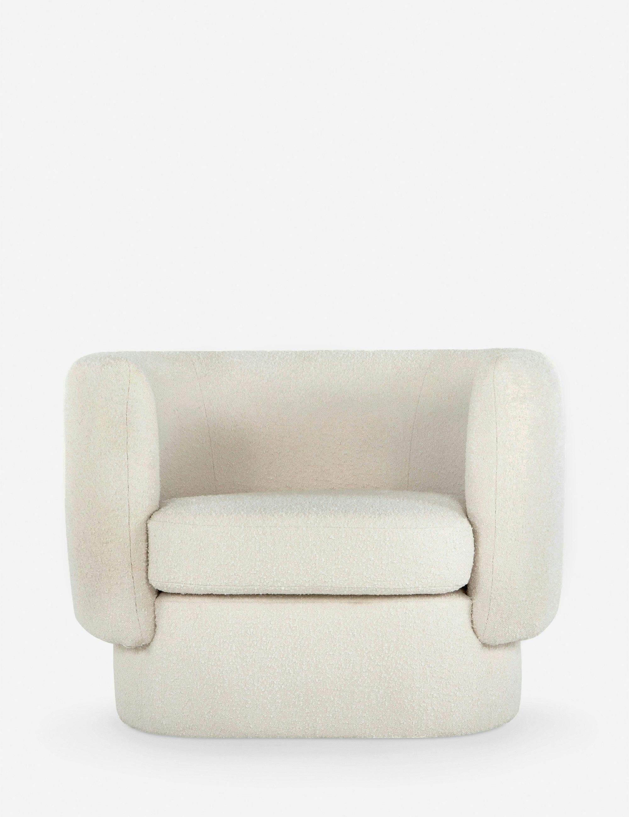 Zaha White Contemporary Fabric Accent Chair