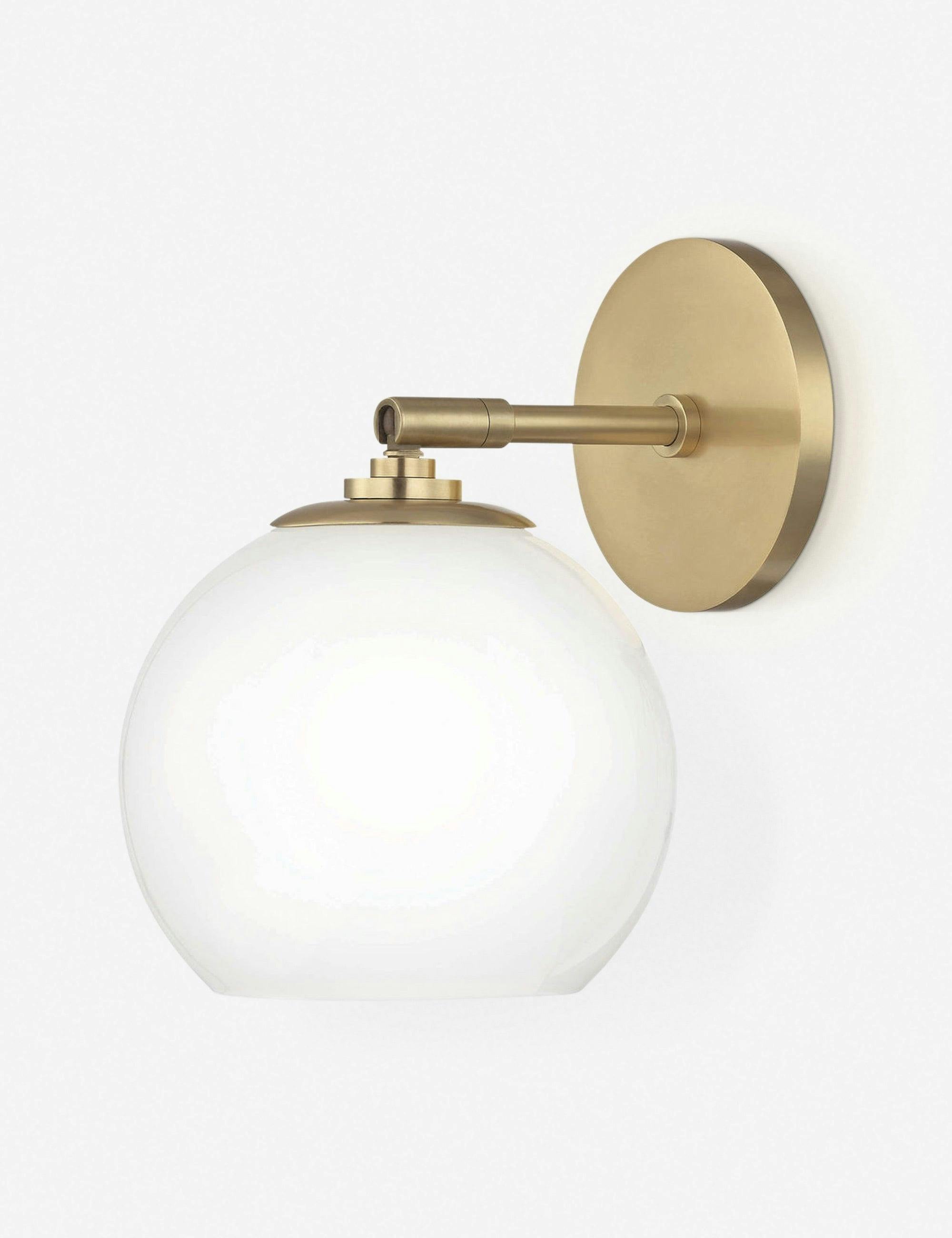Kai 7" Aged Brass Metal and Glass Wall Sconce