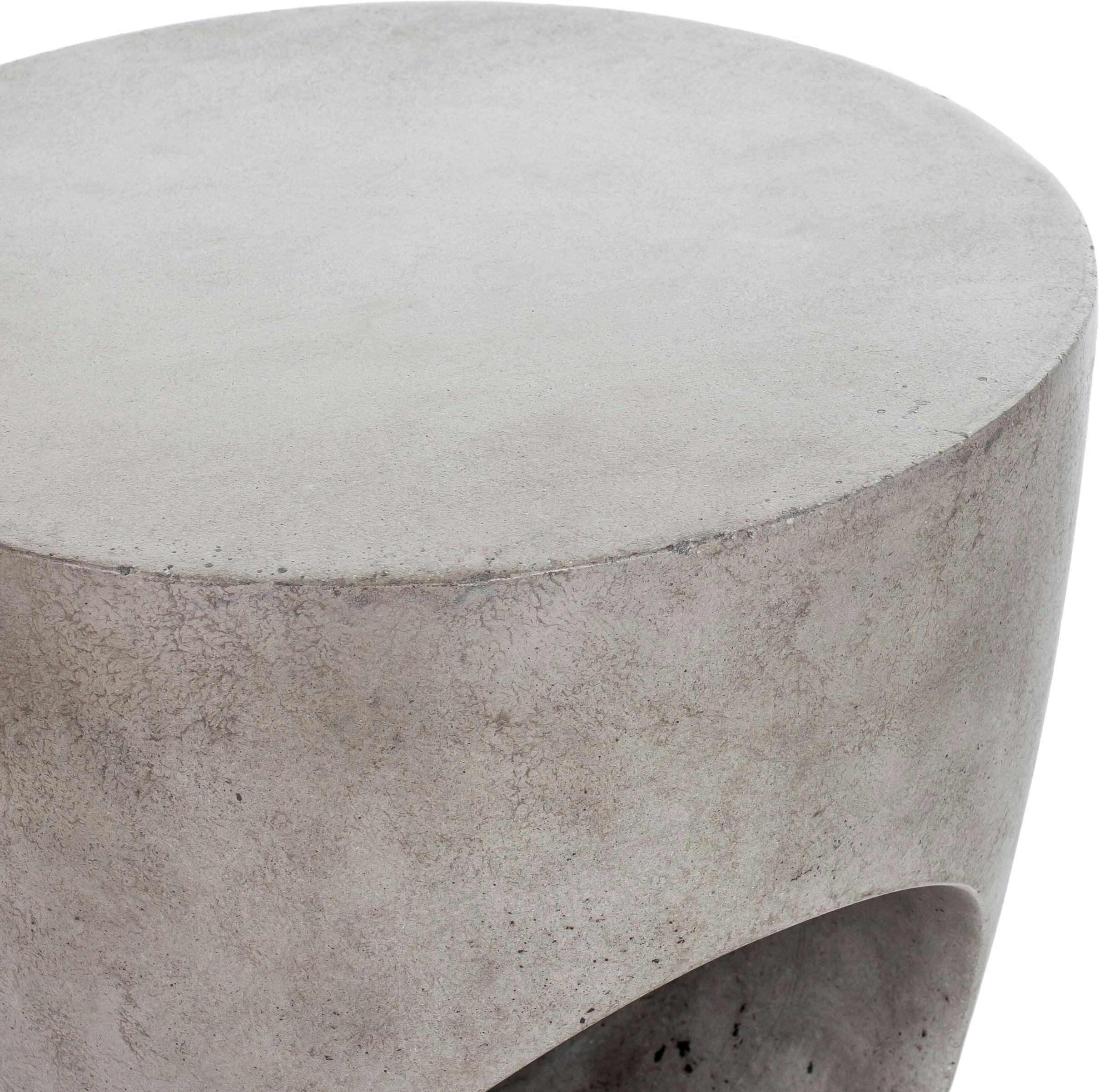 Katelle Grey Concrete Round Indoor/Outdoor Stool