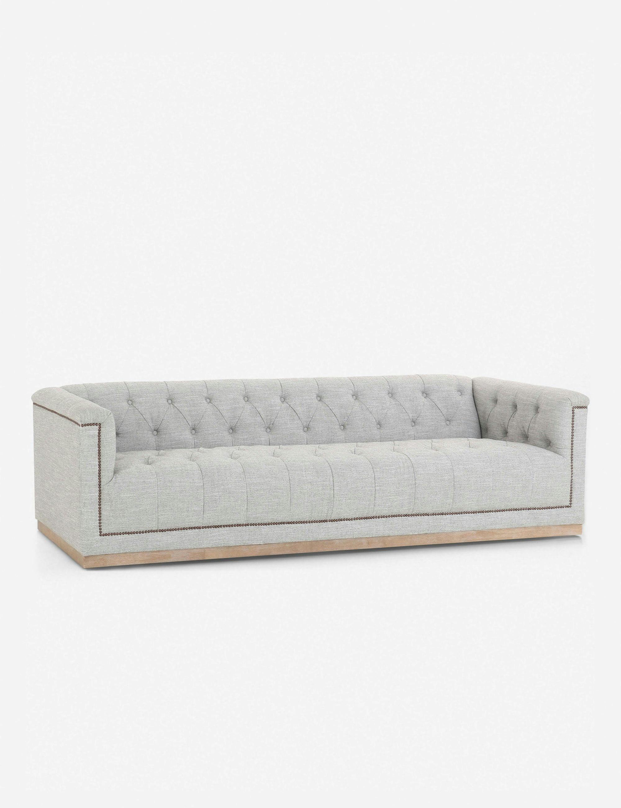 Leandra 95" Manor Gray Upholstered Tufted Sofa