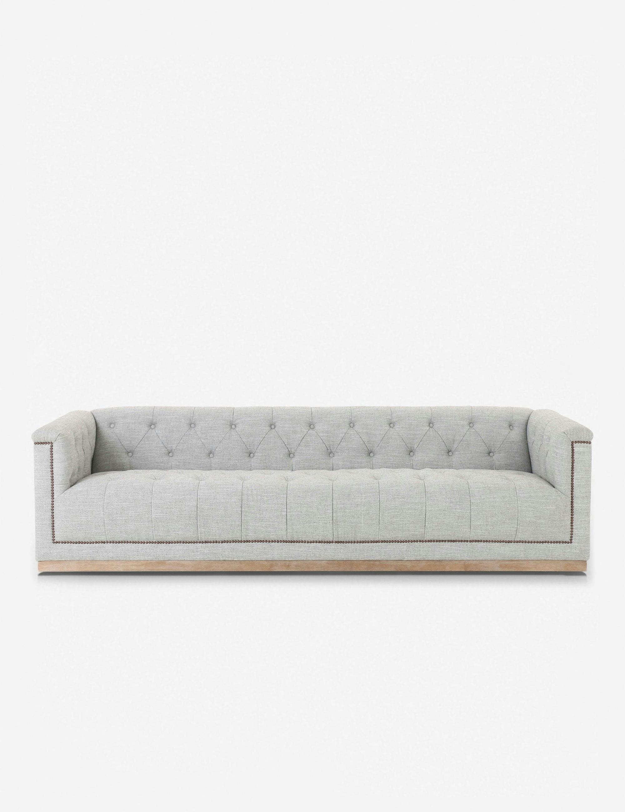 Leandra 95" Manor Gray Upholstered Tufted Sofa