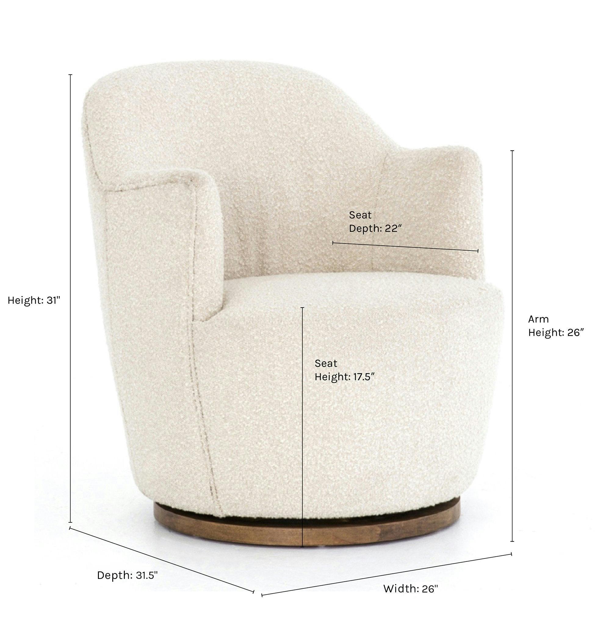 Margie Swivel Chair - Natural Boucle