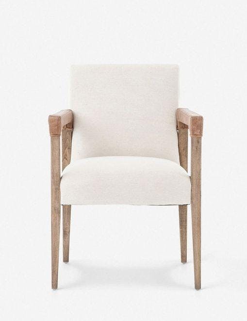 Marla Tapered Leg Natural Wood and Leather Dining Chair