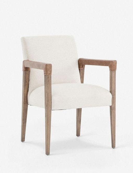Marla Tapered Leg Natural Wood and Leather Dining Chair