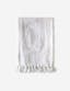Montauk King-Sized White Linen Tasseled Throw Blanket